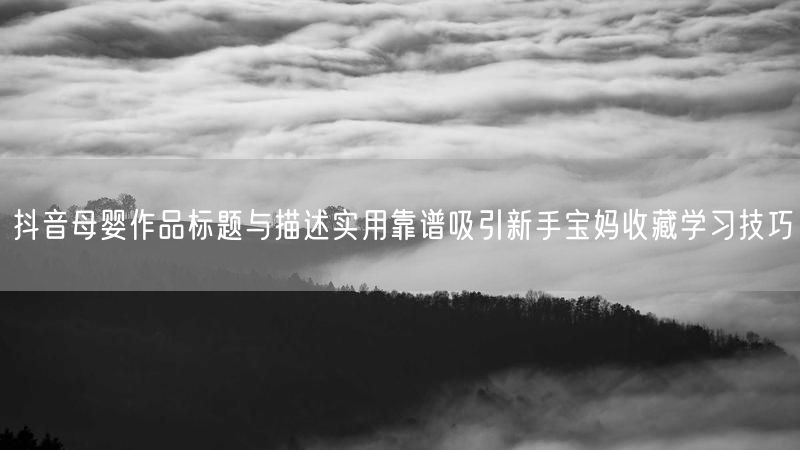 抖音母婴作品标题与描述实用靠谱吸引新手宝妈收藏学习技巧